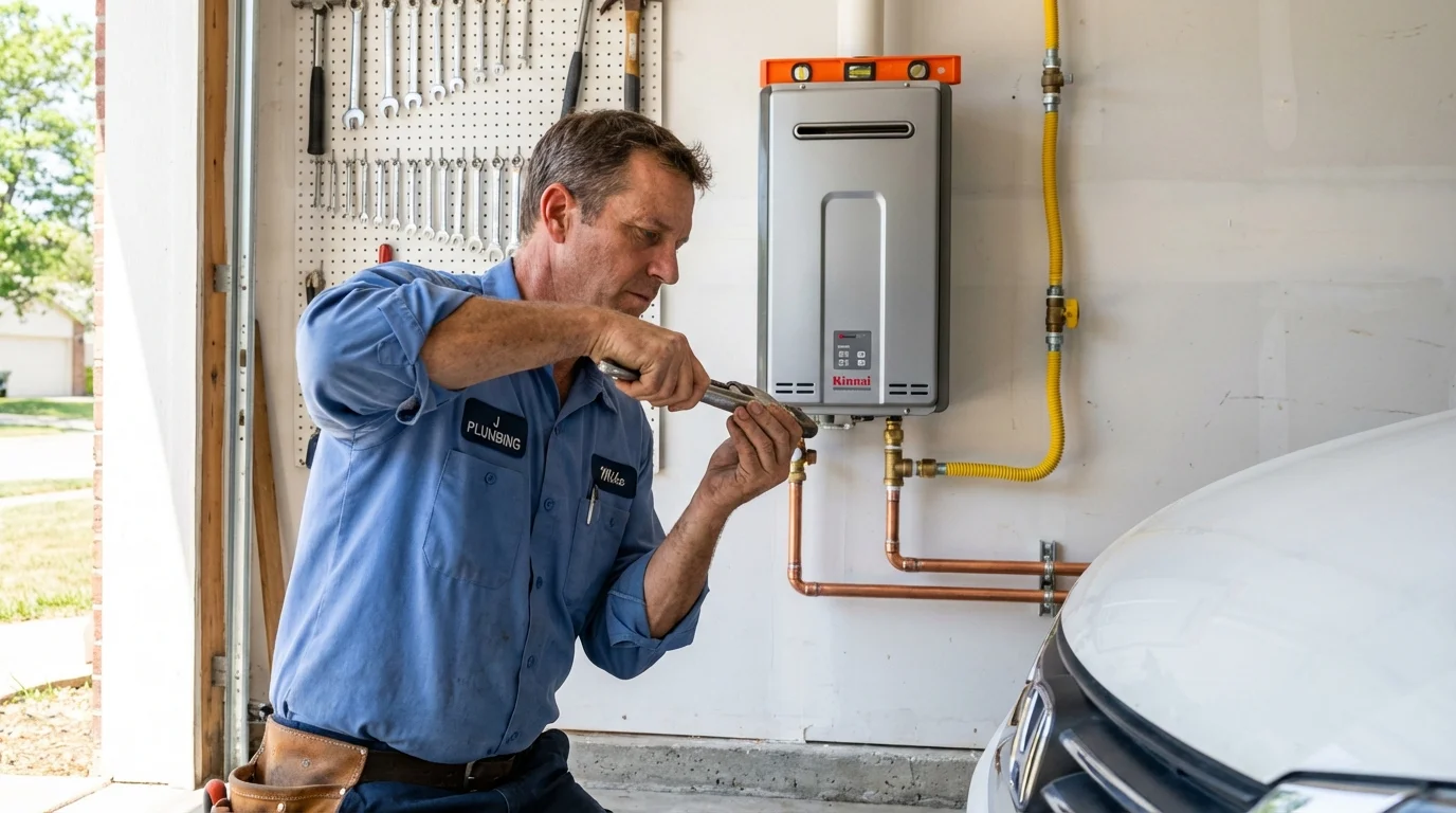 Tankless water heater installation by a Johns Plumbing LLC plumber in Fyffe